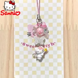 Kawaii Sanrio Hello Kitty Cos Angel Fox Pegasus Phone Camera Chain Girl Cartoon Keychain Pendant Decoration Gifts Bag Parts