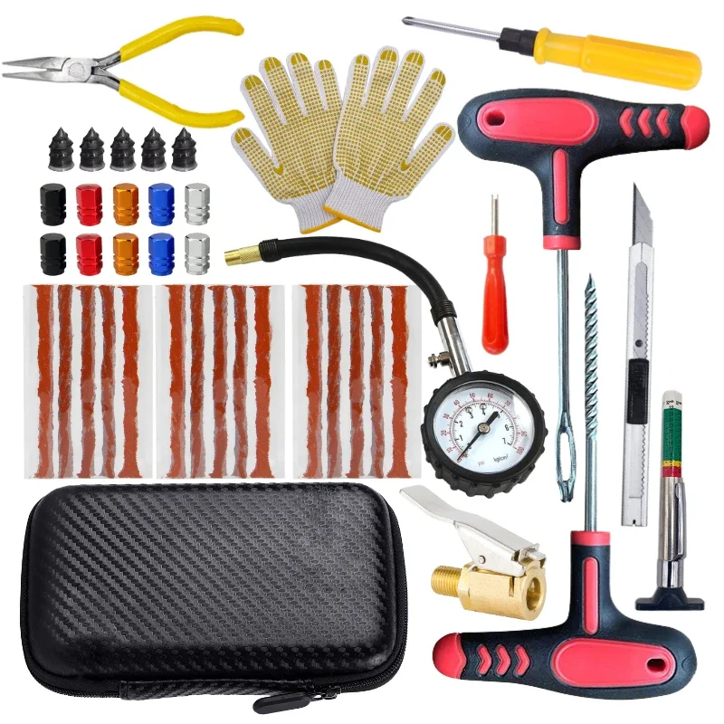 Motorcycle Tire Repair Kit car Puncture Plug Tools Tyre Puncture Emergency for Tire Strips Stirring Glue Repair Tool Kit