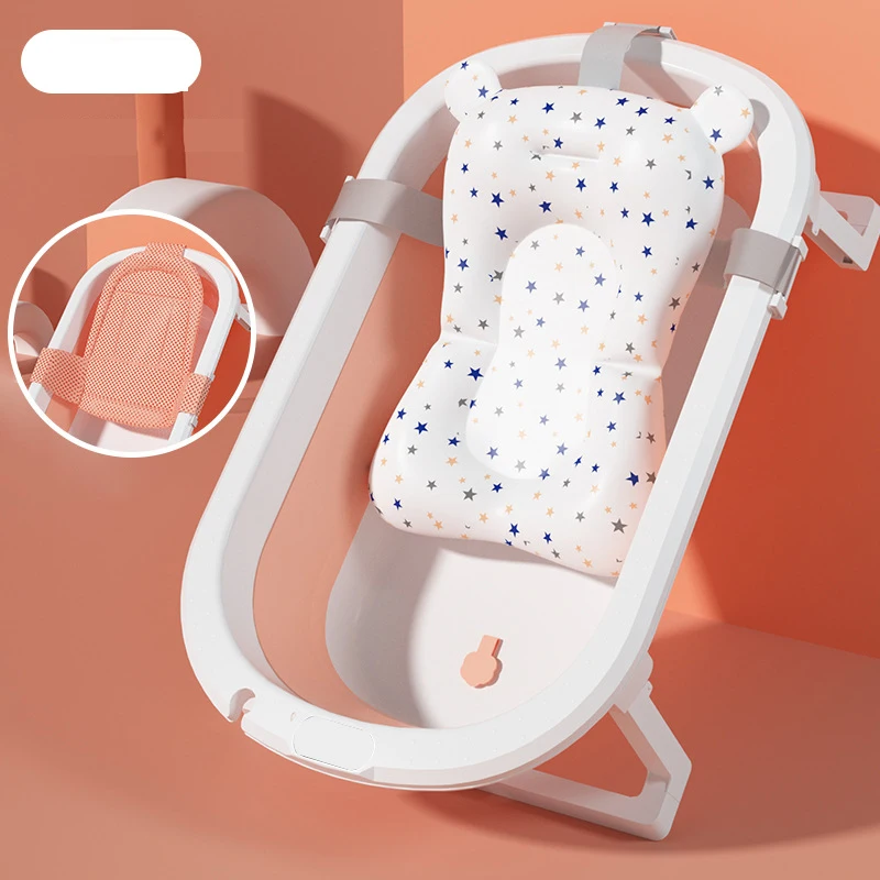 

Foldable Baby Bathtub Multifunctional Newborn Bathtub Portable Travel Baby Tub Pillow Infant Anti-Slip Soft Comfort Body Cushion
