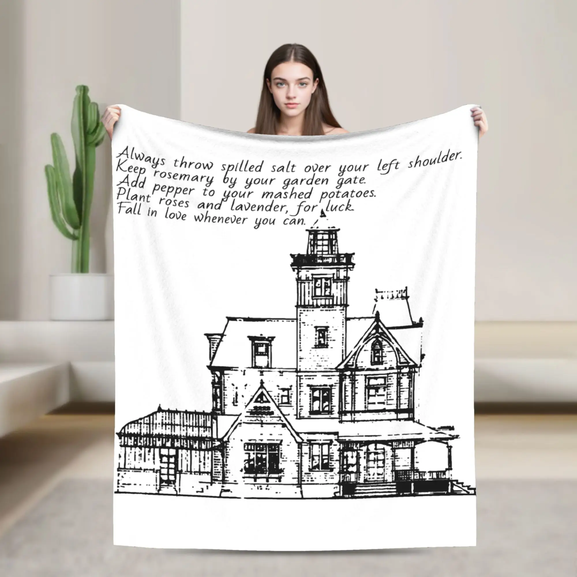 Practical Magic house rules Flannel Blankets  Custom Throw Blankets for Home 150*125cm Bedspreads