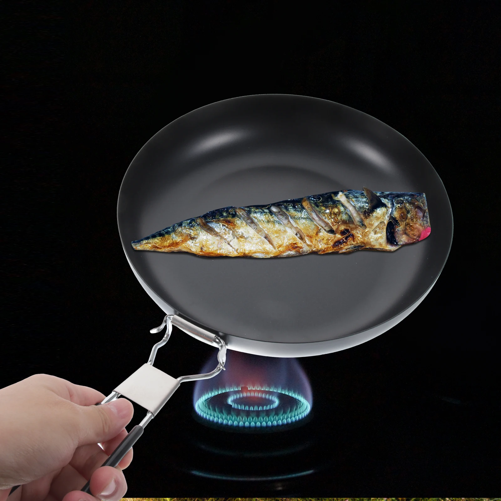 

Portable Non stick Frying Pan Camping Utensils Lightweight Foldable Cookware Saucepan Hiking Picnic Outdoor Cooking