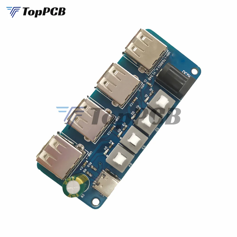 DC 2.1 Type-c USB HUB Distribution Board DC 5V Power Supply Expansion Module 4-Way USB Power Supply HUB