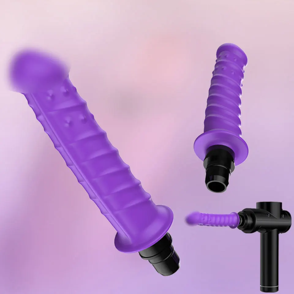 Masturbatore femminile Fascia Gun Adapter Attachements massaggio testa a silicone Dildo giocattoli del sesso per le donne vibratori pene Masturbati