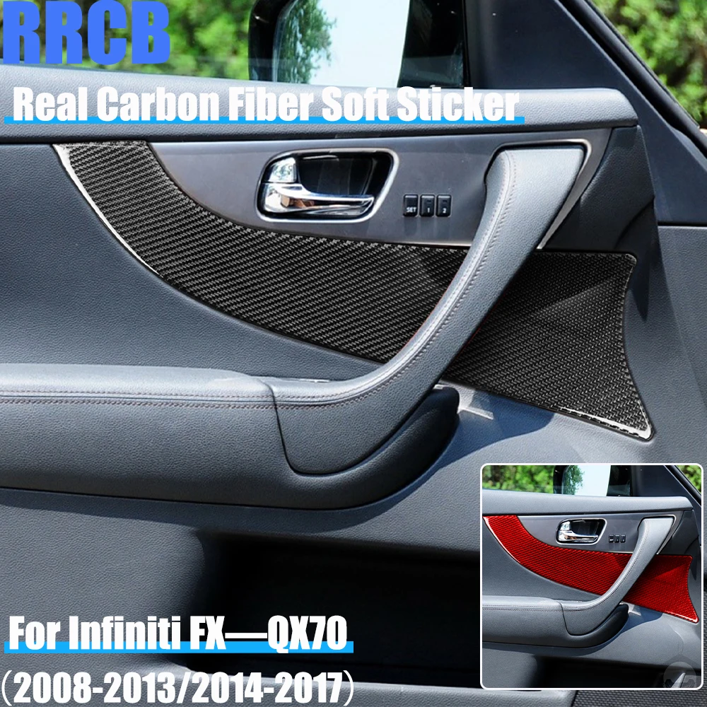 

Real Carbon Fiber Car Accessories Door Armrest Panel Cover Soft Sticker For Infiniti FX35 FX37 FX50 2008-2013 QX70 2014-2017