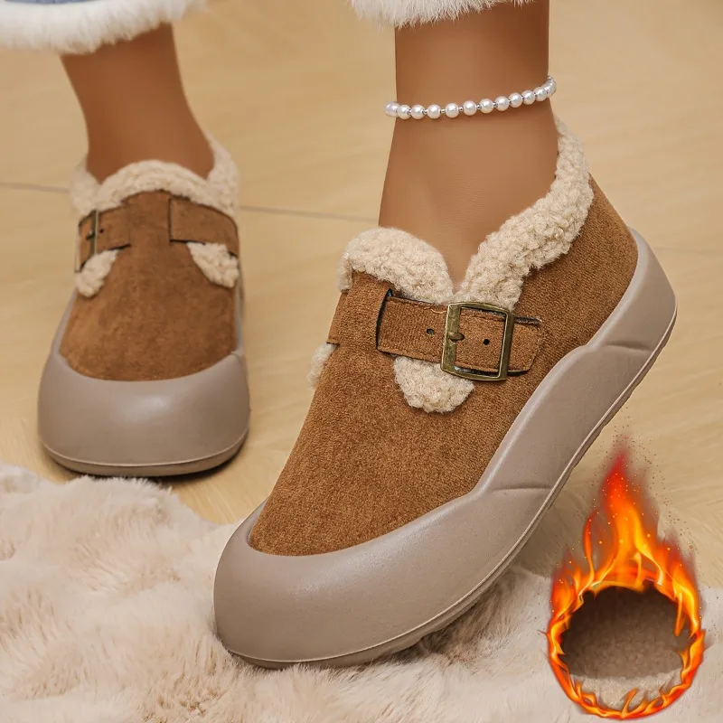

Velvet Anti Slip Thick Warm Cotton Shoes, New Snow Boots, Fashionable and Versatile Outdoor Women's Cotton Shoes