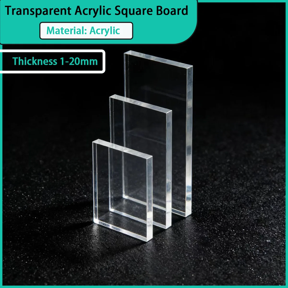 1-20mm thick transparent acrylic square board is used for displaying props, lighting panels