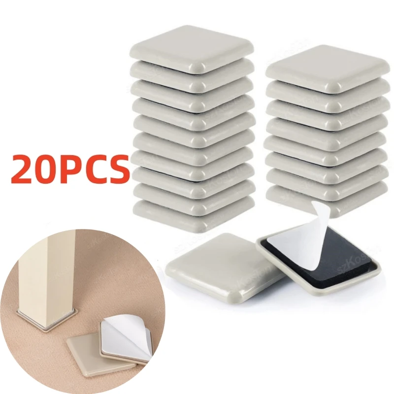 20pcs/lot Furniture Leg Slider Pads Anti Scratch Easy Move Heavy Thickened Moving Pad Anti-abrasion Floor Protector Slip Mat