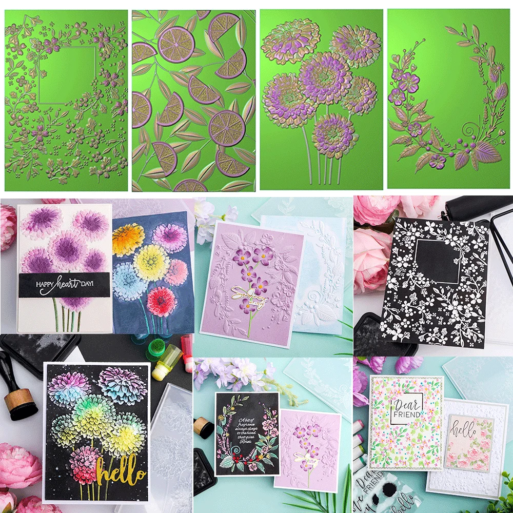 

Floral frame; Blossom Swag 3D Embossing Folder and Matching Dies for Adding Textured Detail To Paper Crafting Card Making