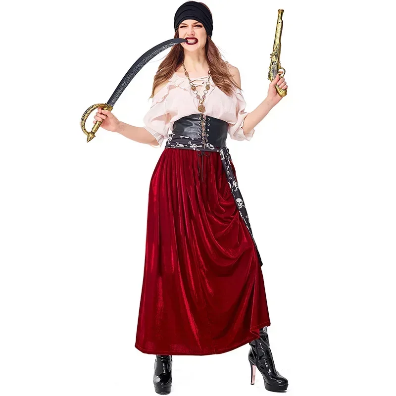 

Women's Pirate Costume Cosplay New Halloween Suit for Carnival Party Dress up Idea