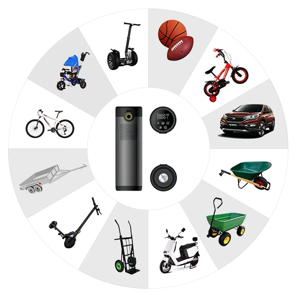 

OEM Mini Wireless Electric Bicycle Air Pump Portable ABS Inflator 150psi Air Pressure Mini Bike Tire Inflator Air Compressor