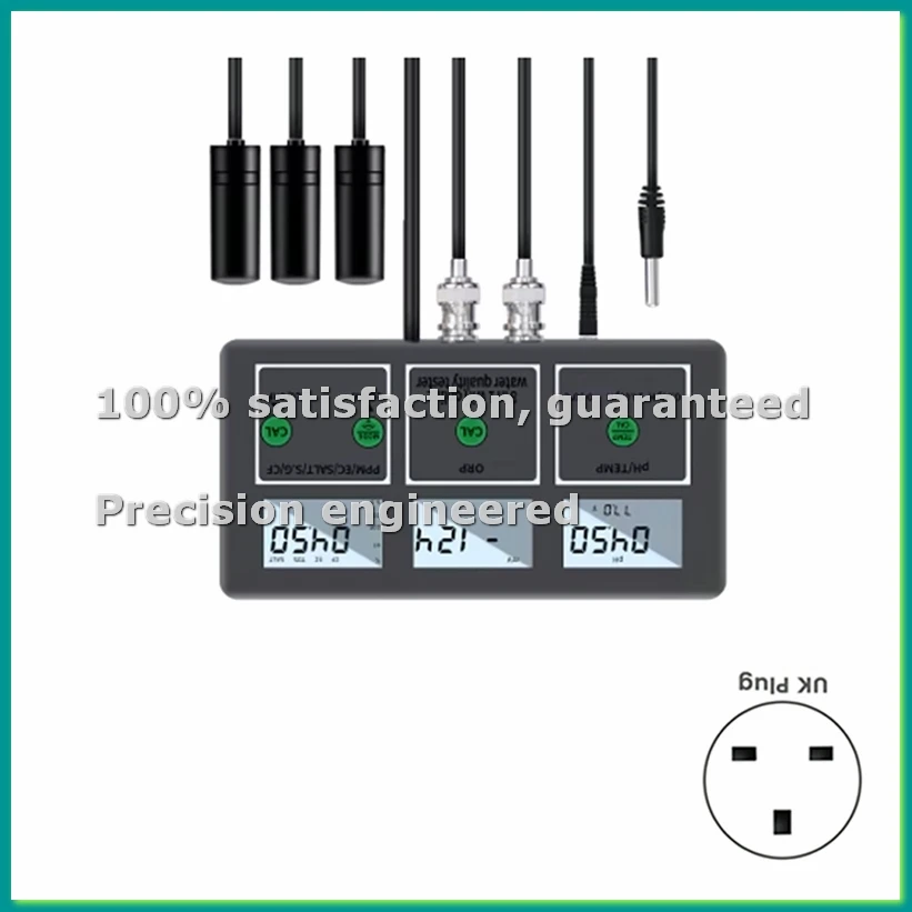 Water Quality Tester 8-in-1pH/ORP/EC/TDS/SALT/S.G// Temp WiFi Connectivity App Control for Pools and Aquariums UK Plug-VVNB