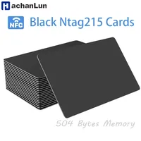 HACHANLUN Rewritable NFC Cards Black NFC Tags NFC Business Card NFC 215 Cards Ntag215 Cards Blank NFC Cards Rewritabl 504 Bytes