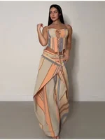 Sexy Print Bandage Vest Pant Sets Women Beach Sleeveless Sling Crop Top Cascade Wide Leg Pants Set 2026 Summer Lady  Outwear New - Image 4
