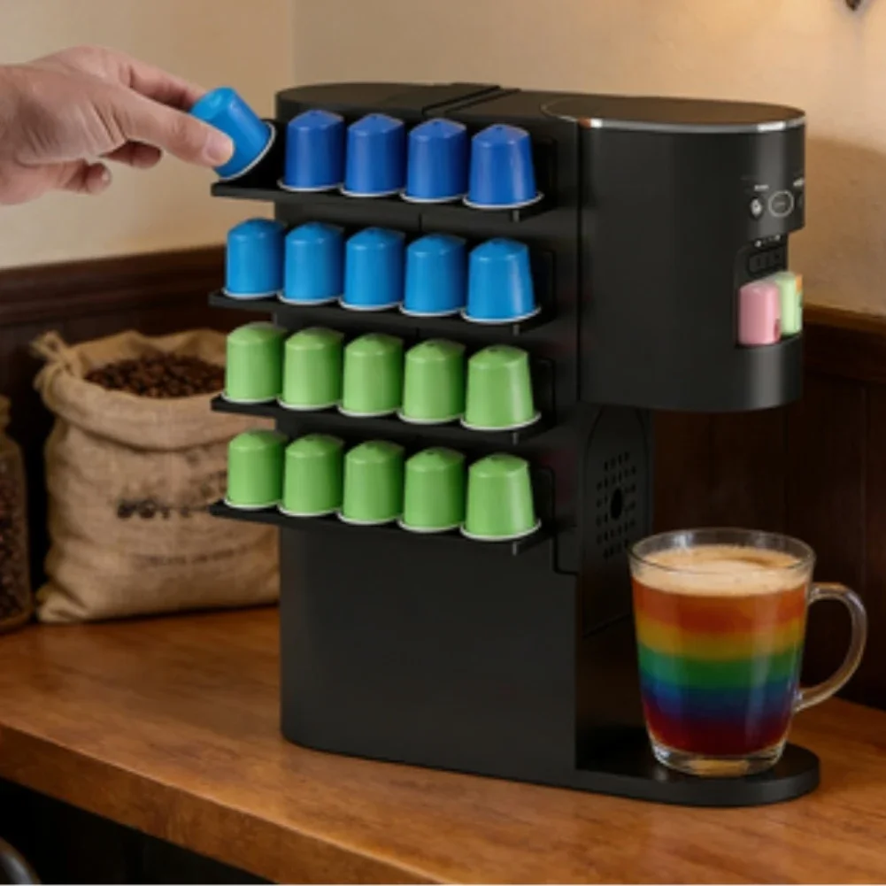 4 Tier Flavored Water Organizer Flavored Water Rack Flavor Pod Organizer Protective Tier Edges EVA Pads Scratch Protection