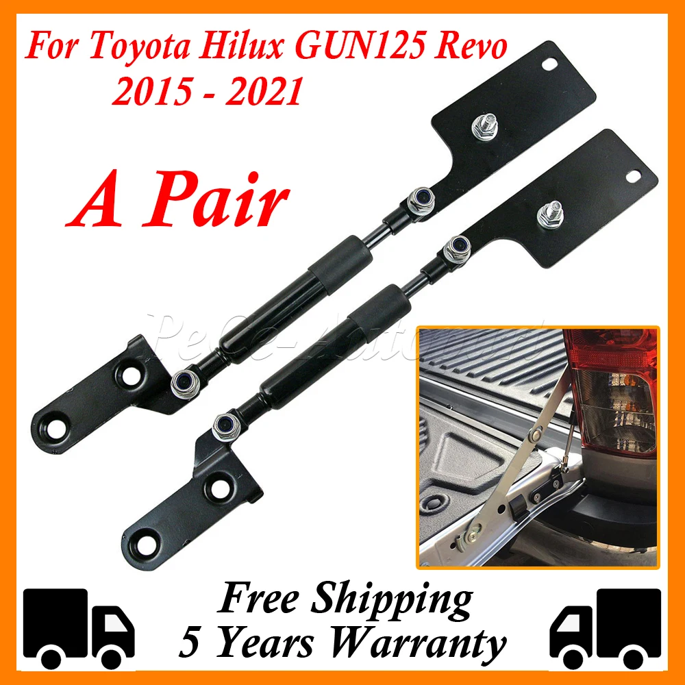 A Set Car Rear Tailgate Slow Down Support Rod Lift Strut Bar Gas Shock Damper For Toyota Hilux GUN125 Revo 2015-2021