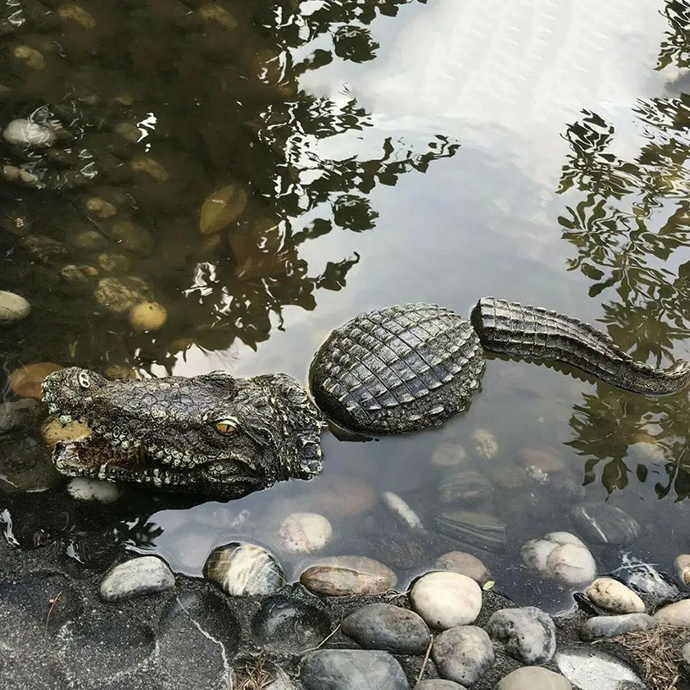 Floating Crocodile Decoration Pond Resin Simulation Statue Garden Figurine Garden Ornament Ponds Lakes Decoration