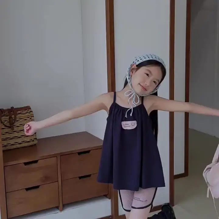 6100 Children Clothing Set 2025 Korean Summer Baby Girl's Suit Sleeveless T-shirt+Culottes Shorts Casual Two Piece Suit
