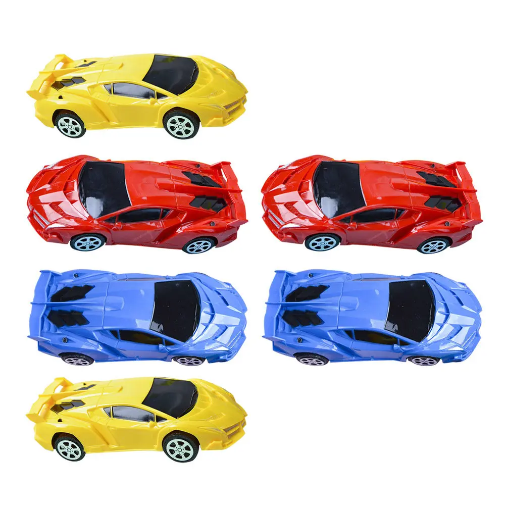 6 szt. Małe pojazdy inercyjne, urocze modele pojazdów, jaskrawe kolory, rozwijająca mózg, wózki do pchania dla maluchów, prezent urodzinowy