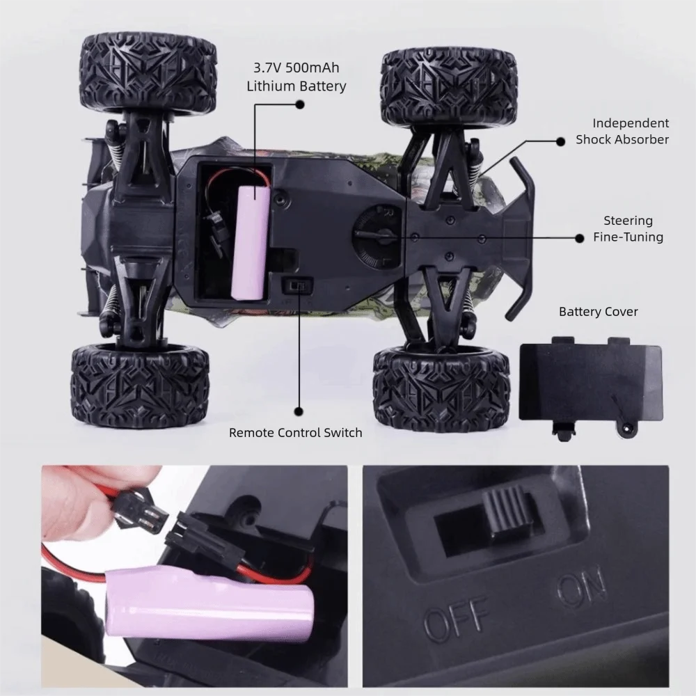 ホビー 合金 プラスチック 2.4G 合金 RCカー 2.4G 青 緑 リモートコントロール レーシングカー 電動 オフロード ロッククローラー おもちゃ ギフト