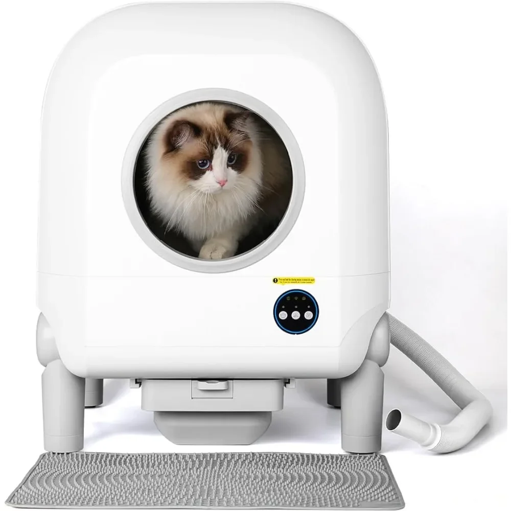 

Toilet for Cats with App Control, Smart Litter Box, 100L X-Large Space, Superior Security System Protection with Dual Sensors