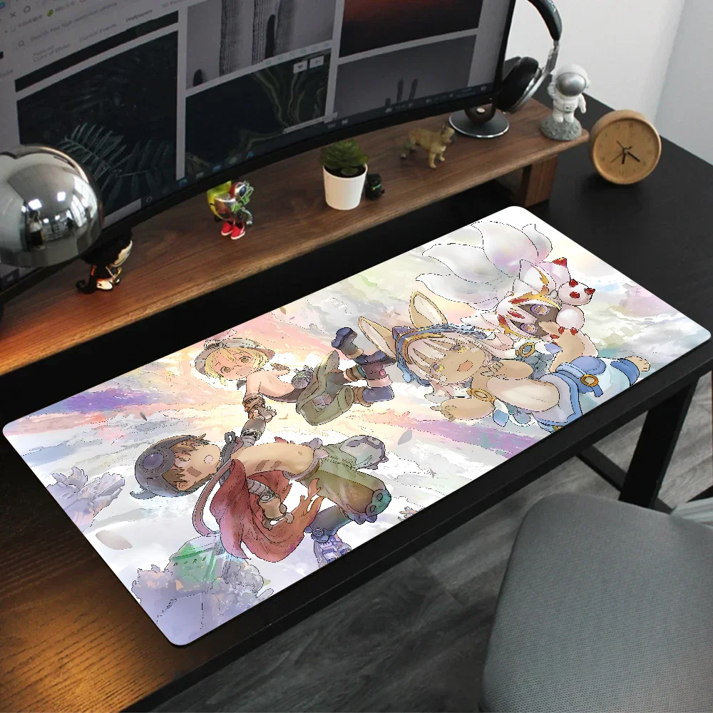 Tapis de souris de jeu LockEdge Anime, fabriqué en Abyss, clavier d'ordinateur épaissi, polymères de table et de bureau, grand