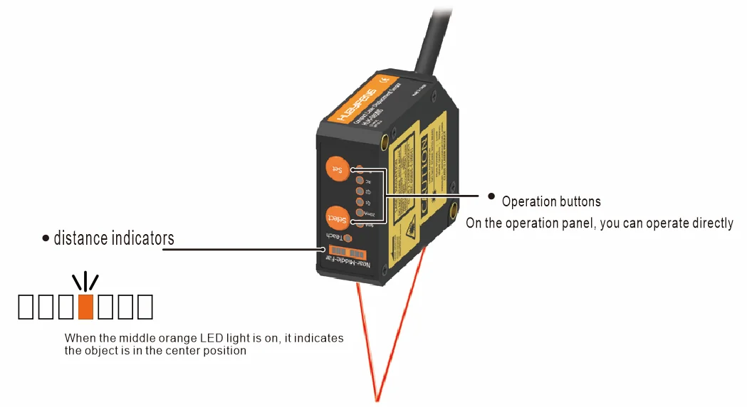 Huayifeng High Precision RS-485 Sensing distance 250mm 12V 24V DC Laser Displacement Sensor