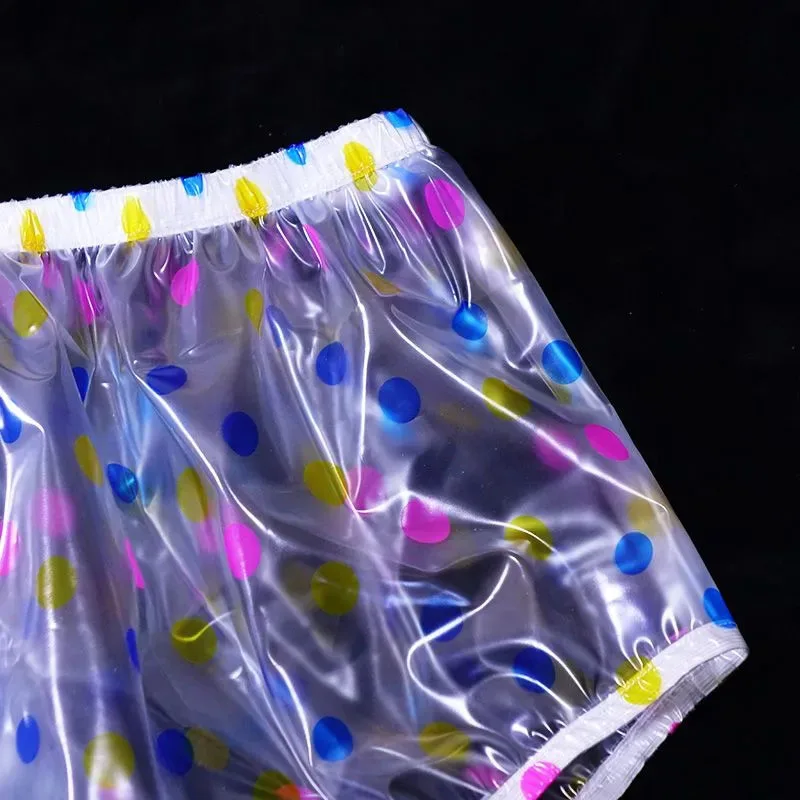 Sous-vêtement en plastique optique PVC, culotte taille haute, imperméable, doux et silencieux, ABDL