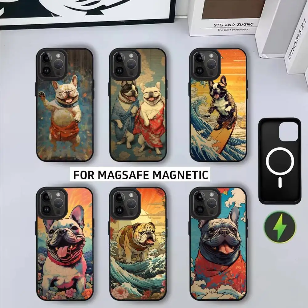 

Cute French cartoon b-bulldog Phone Case For iPhone17,16,15,14,13,12,11 Plus,Pro Magnetic with Magsafe Wireless Charging