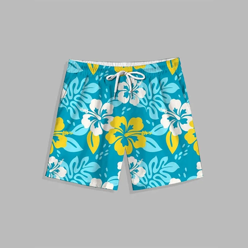 Summer Hawaiian New 3D Tropical Fruit Print Beach Shorts For Men Tropical Leaves Graphic Swimming Trunks Y2k Fashion Short Pants