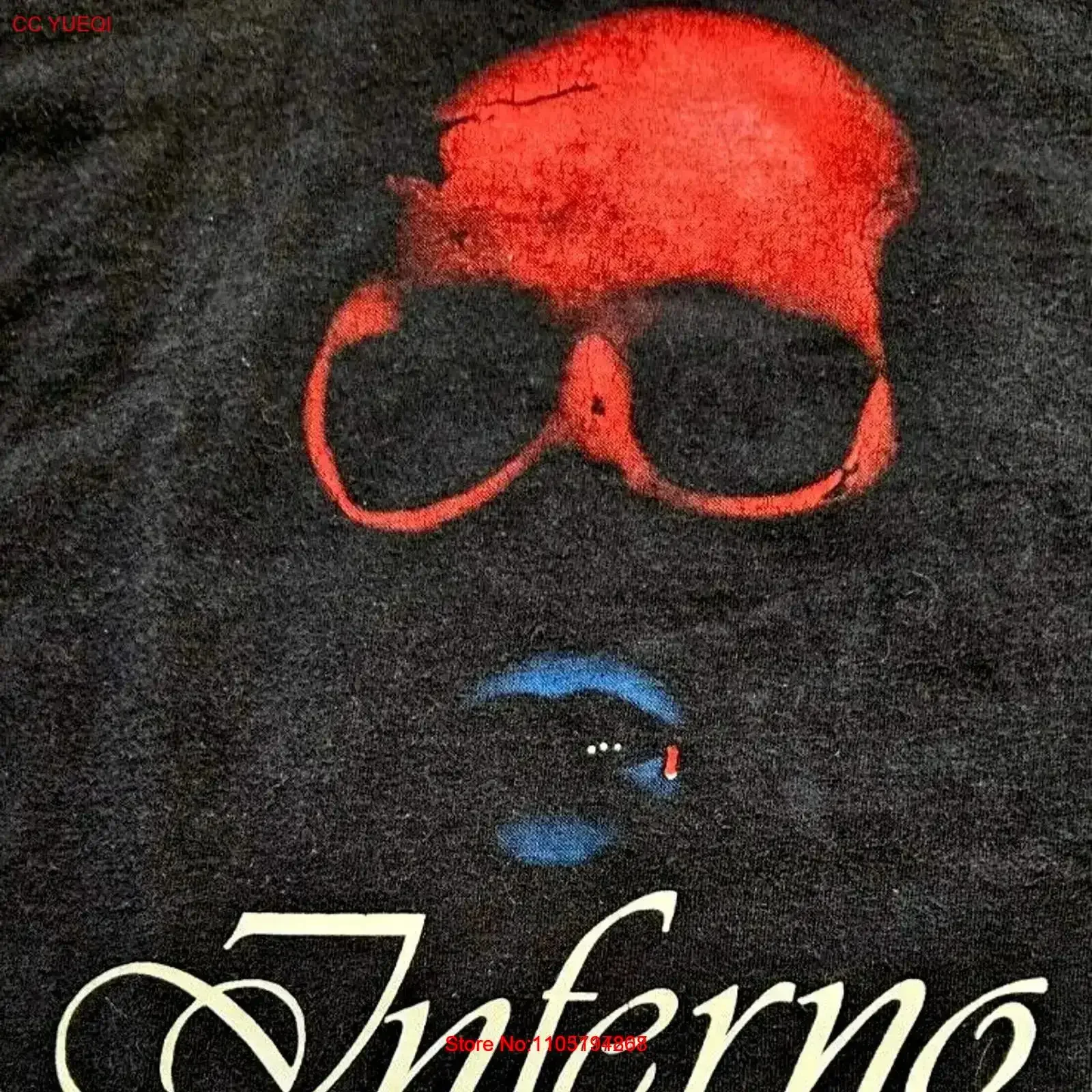 Vintage Dario Argento Inferno Horror Movie Promo T Shirt Fruit of the Loom Large Washed Stretched Top For Everyday Wear