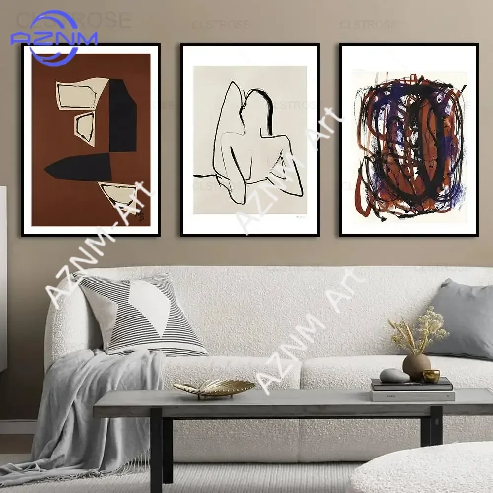 Curve Girl Poster Nordeuropäische und amerikanische Poster Minimalistische Leinwandmalerei Wandkunst für Wohnzimmer Moderne Heimdekoration