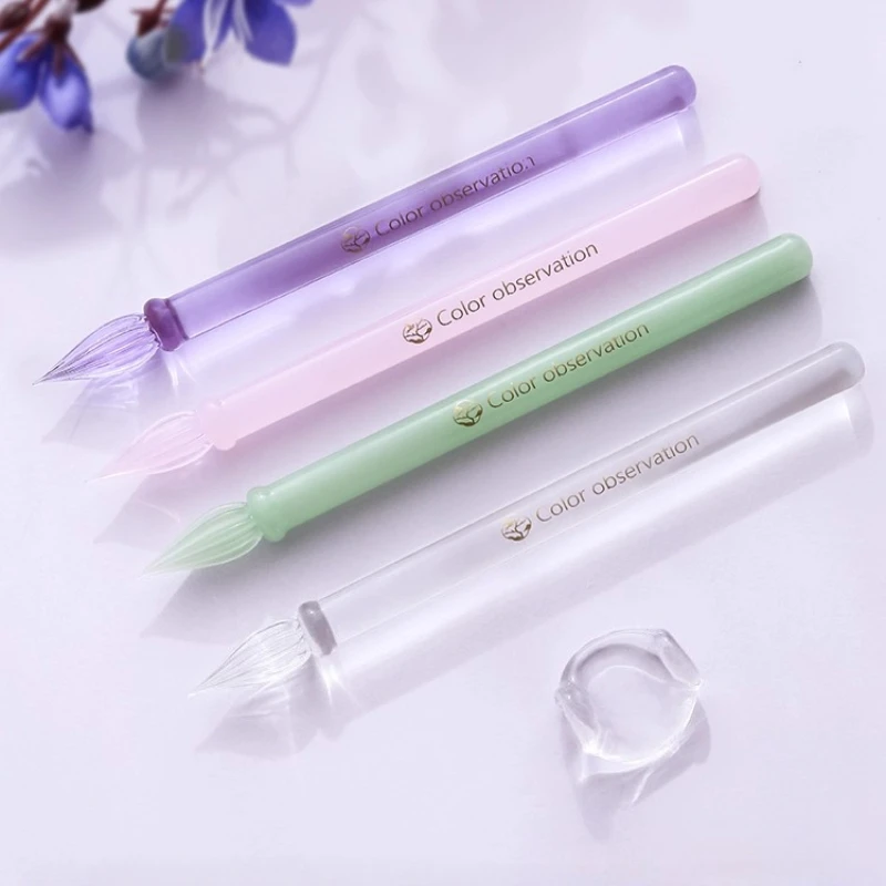 

Mini Glass Pen Clear Glass Dip Pen Filling Calligraphy Fountain Pen Writing Supplies Student Stationery Painting Art Supplies