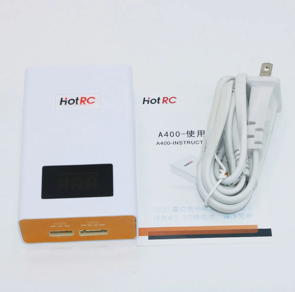 Hotrc A400 Digital 3S 4S 3000mah RC Lipo Battery Balance Charger with LED Screen for RC Quadcopter Drone