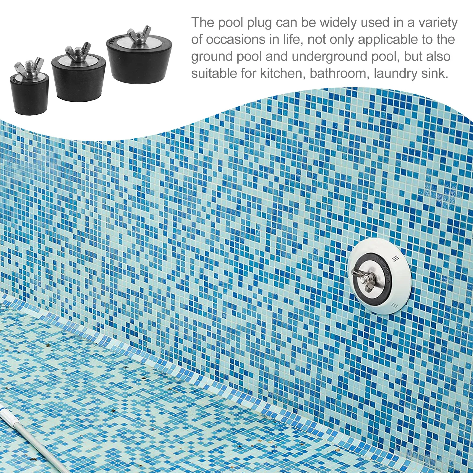 

3Pcs Pool Plugs Rubber Heavy Duty Winter Expansion Non-Slip Replacement Stoppers for Swimming Pool Drain Return Lines Inground