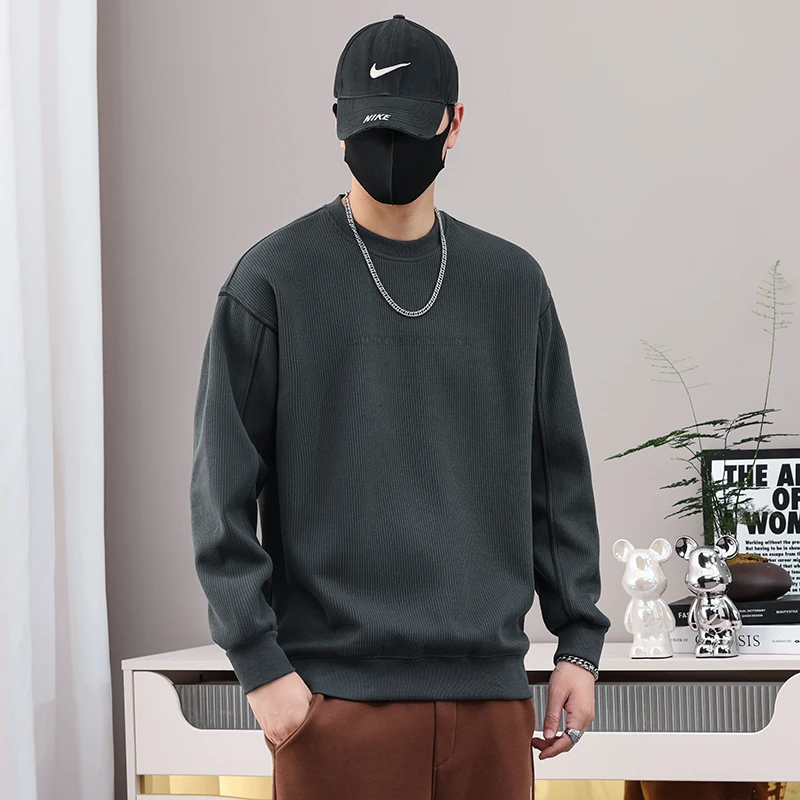 

Men's Hoodie Long Sve round Ne Base irt Faionable Urban Loose Fit Cotton Polyester Blend Autumn Top Youth Daily Wear