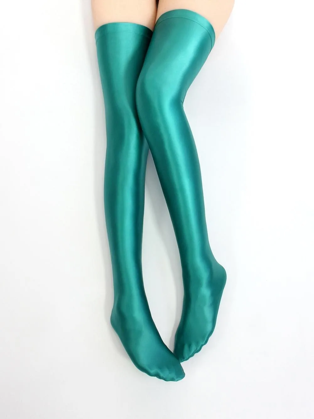 Sexy glänzende, seidige Damen-Overknee-Socken, japanische Oberschenkelstrümpfe, solide, glänzende, elastische Sport-Leggings