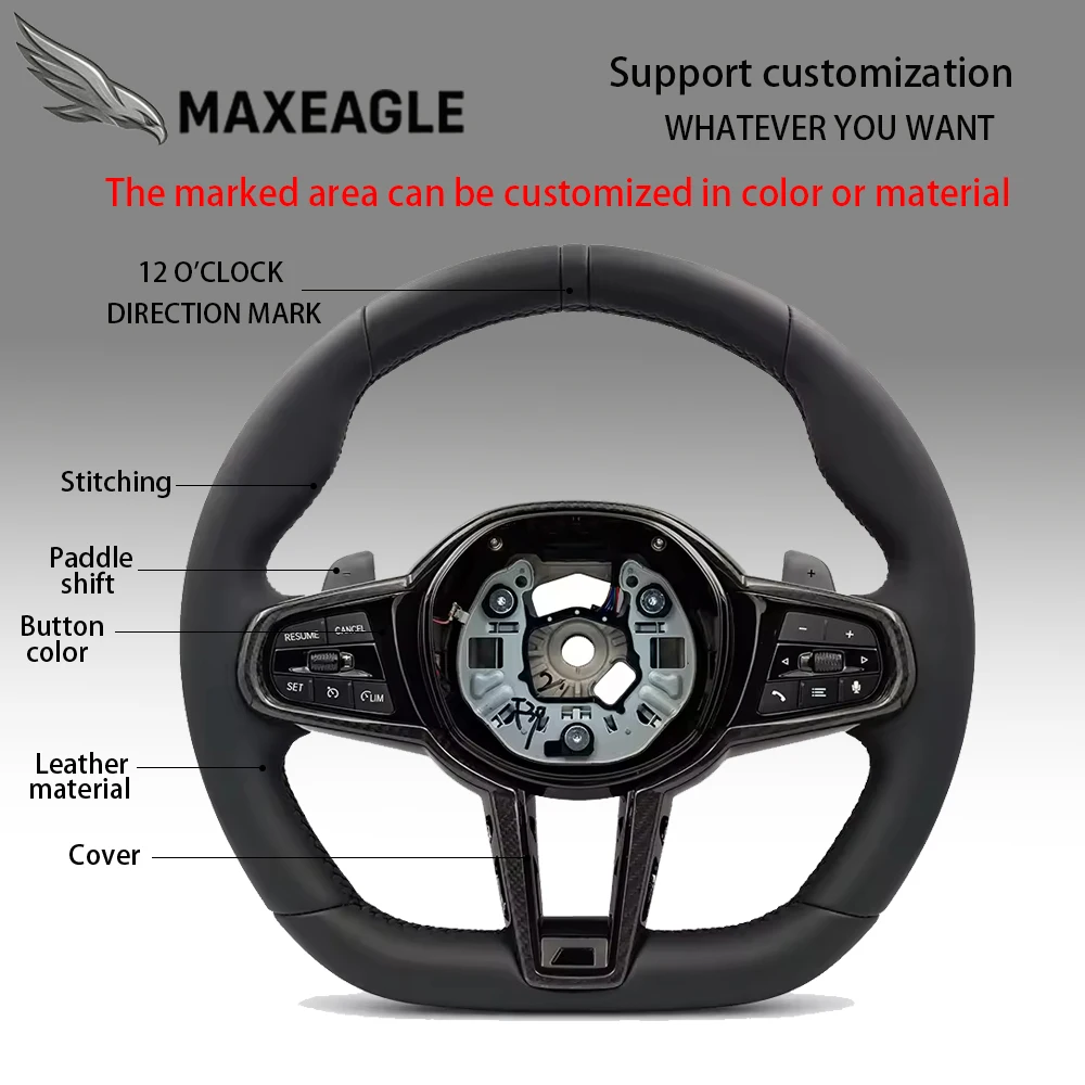 

MAXEAGLE For BMW G20 G21 G22 G24 G26 G30 G38 M2 M3 M4 M5 G01 G02 G05 G06 G07 G08 G18 G80 G81 G87 steering wheel