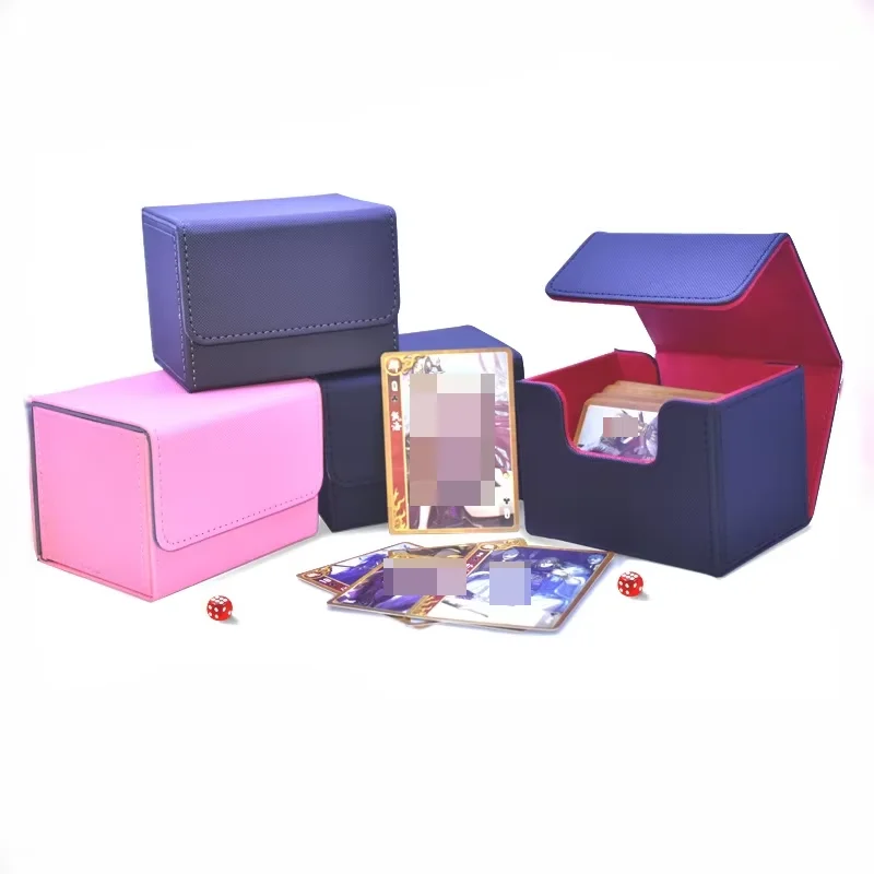 

Leather Poker Game King Three Kingdoms Kill 100+pcs Card Storage Box Board Game Dustproof Protection Game Card Box Party Game