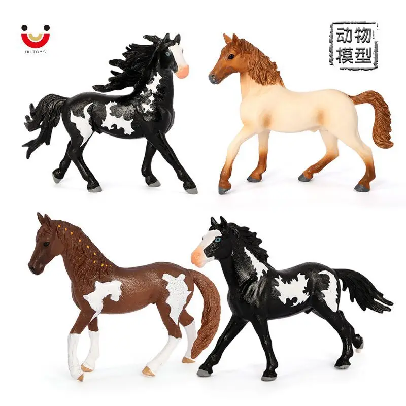 Children's Cognitive Realistic Horse Model Toy Sweat Blood Arabian Tennessee Walking Horse Plastic Display Piece