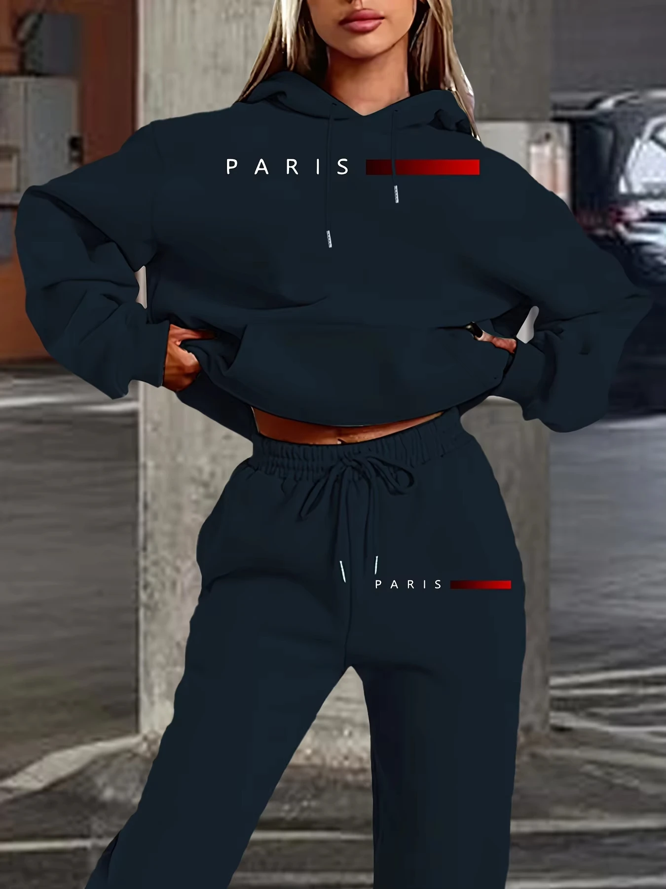 

women Hoodies+sweatpant set Hip Hop Street Casual Printed Hoodie Oversize Loose New Sweatshirts Autumn Warm Fleece Clothing