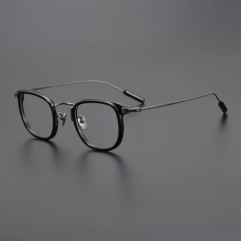 

Quality Vintage Square Acetate Titanium Glasses Japanese Handmade Frame For Men Women Designer Brand Retro Fashion Eyeglasses