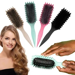 Edge Groove Comb For Bouncing Curly Hair Definition Which Is Flexible And Elastic To Prevent Static Apricot color