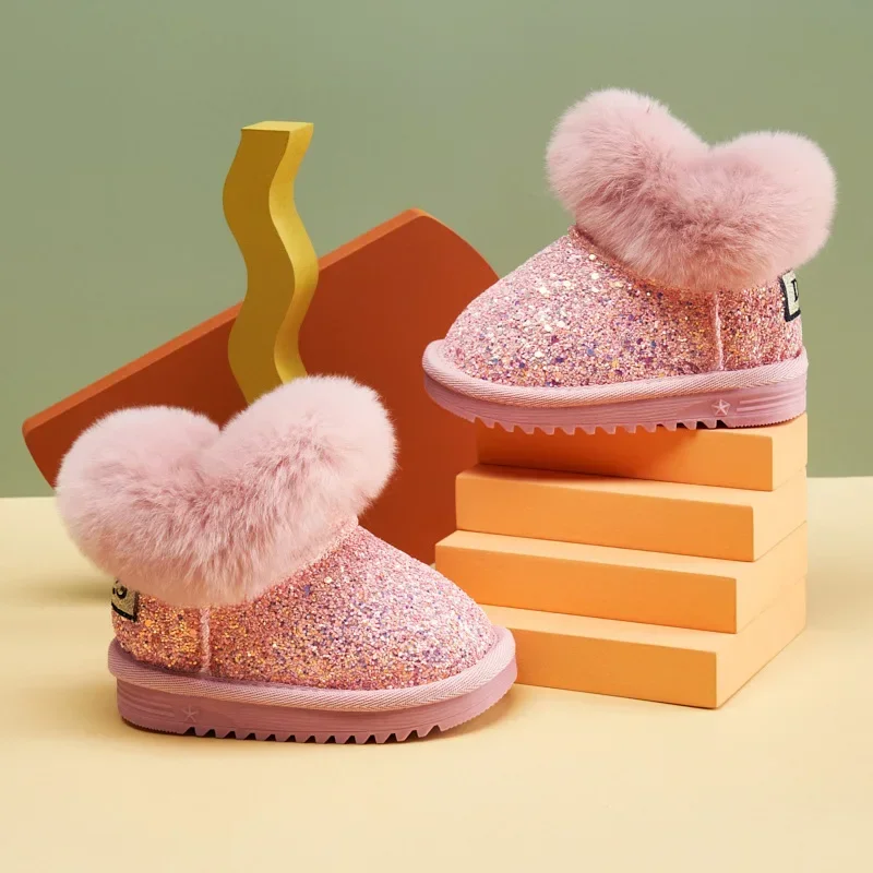 Botas Girl Boot Winter Shoe Baby Snow Boot Soft Soled Walking Shoe Fashion Princess Shoe Girl Boot Plush Kid Shoe Cotton Shoe 부츠