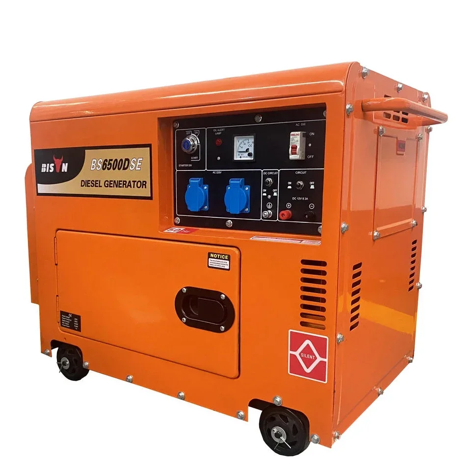 Diesel generator set 5KW 220V portable factory mine outdoor unidirectional small air-cooled silent generator