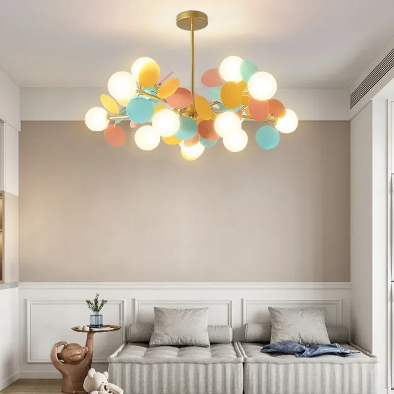 Imagem -04 - Modern Petals Led Chandelier Luzes Pendentes para o Quarto das Crianças Quarto Sala de Estar com Iluminação g9