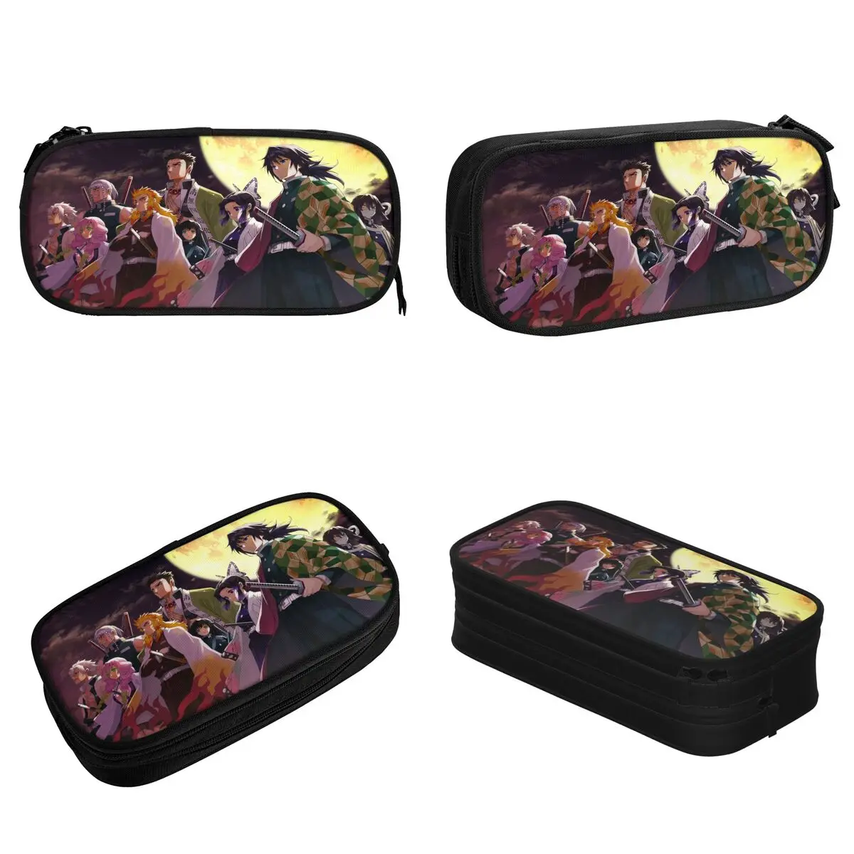 Comic Anime Demon Slayers Pencil Case Classic Japanese Pen Box Bags for Student Large Storage School Supplies Gift Pencilcases