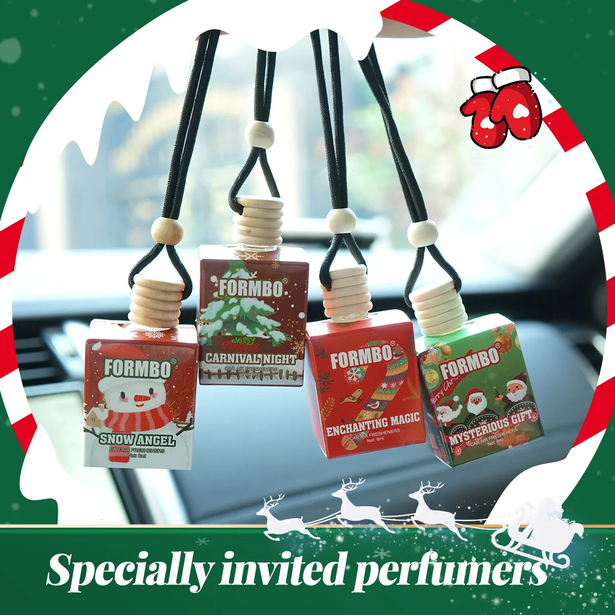 

4pcs Christmas car perfume, car fragrance, lasting fragrance, fragrance, odor removing snowman Christmas gift