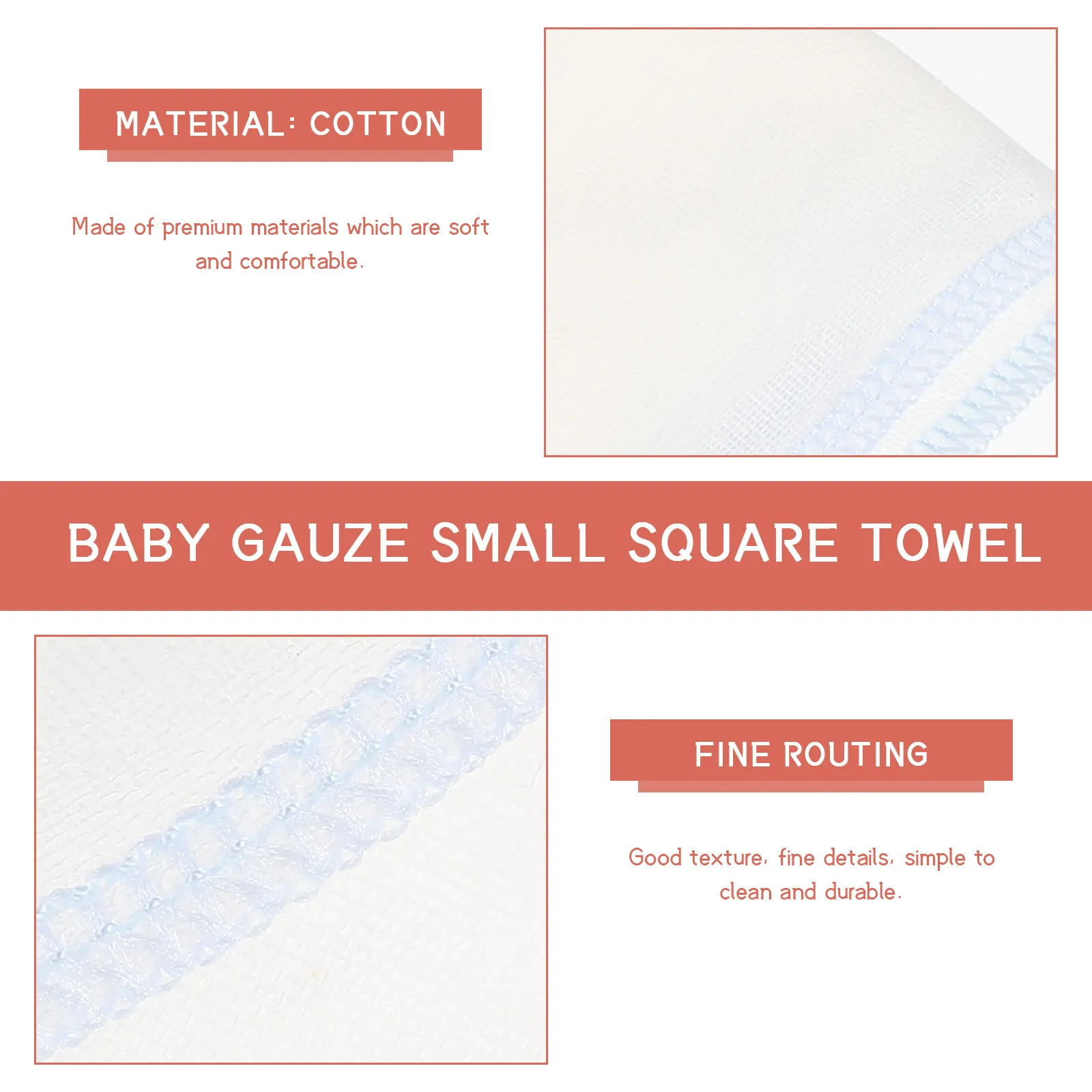 10Pcs Double Layer Pure Cotton Baby Towels Ultra Soft Breathable Quick Dry Newborn Face Towel Saliva Bib Towel