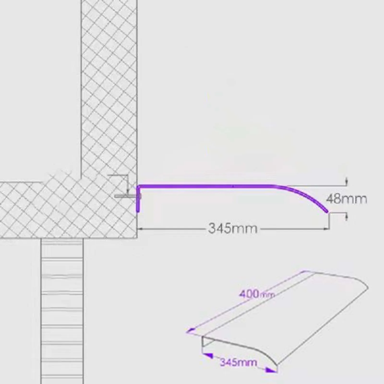 Window Canopy Window Awning PC Rain Snow Without Brackets Durable Front Door Canopy Window Awning Wall Mounted