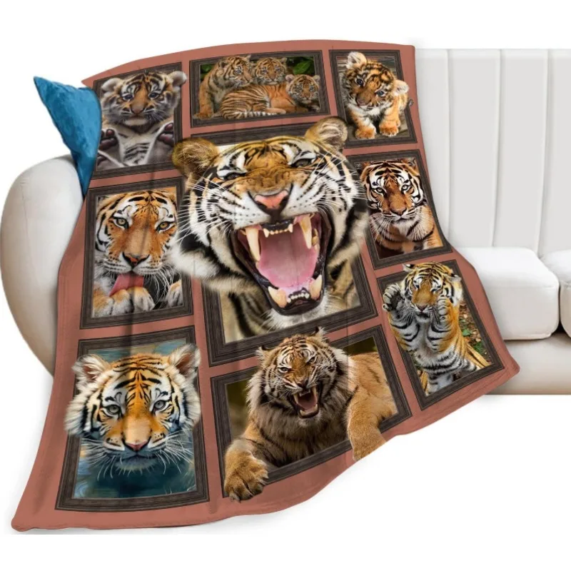 

Tiger Blanket, Soft and Warm Plush Wildlife Blanket, Suitable for Couples, Children and Adults, Suitable for Sofa Beds